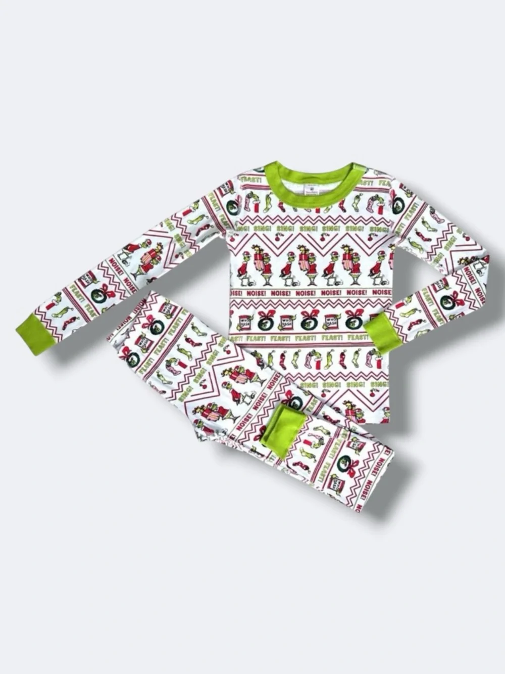 Hanna Andersson Pajama Set Size 8 Organic Cotton Grinch Christmas Unisex PJs